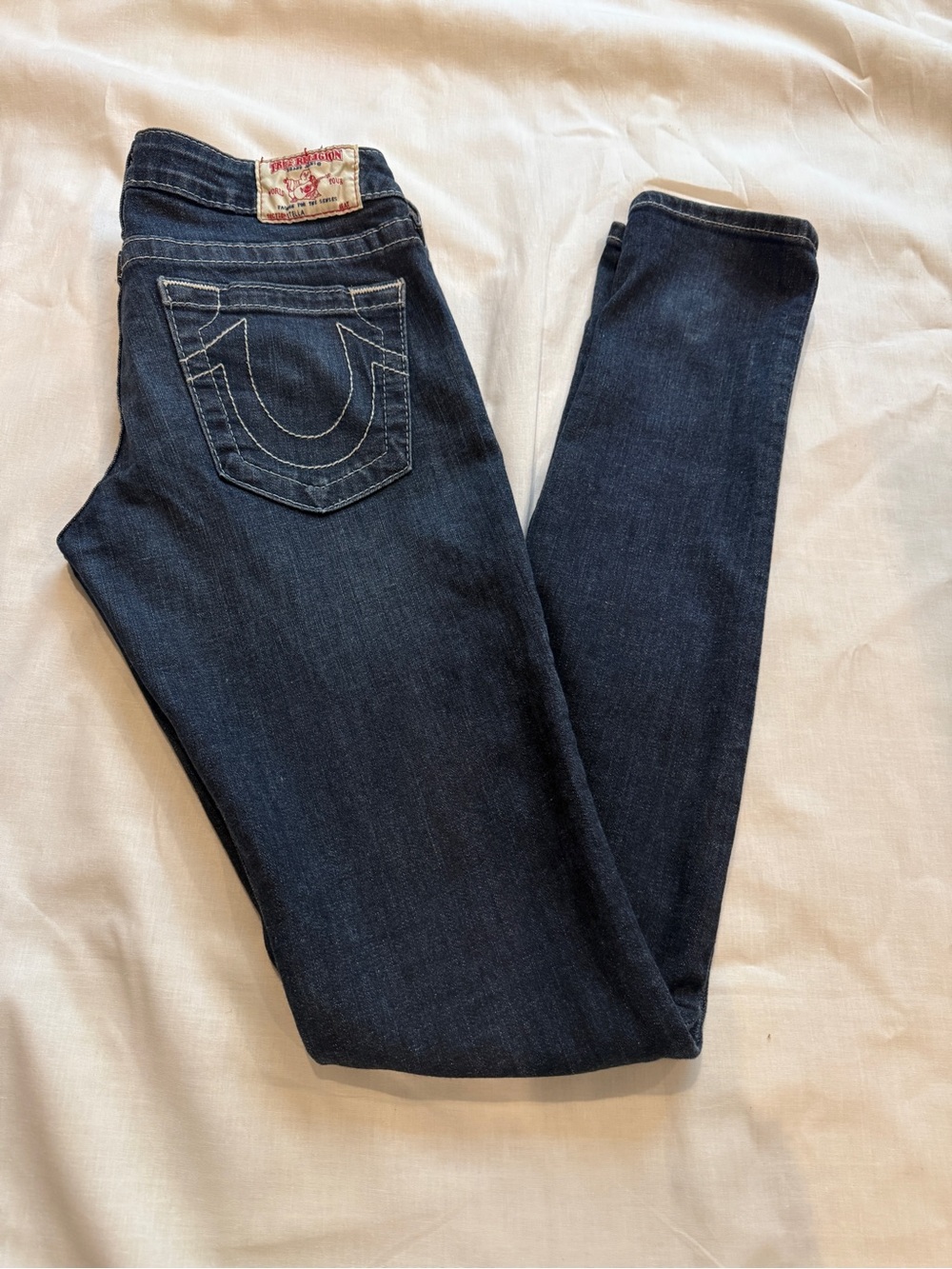 True Religion Women’s Size 27 Dark Blue Skinny Jeans - Picture 2 of 8
